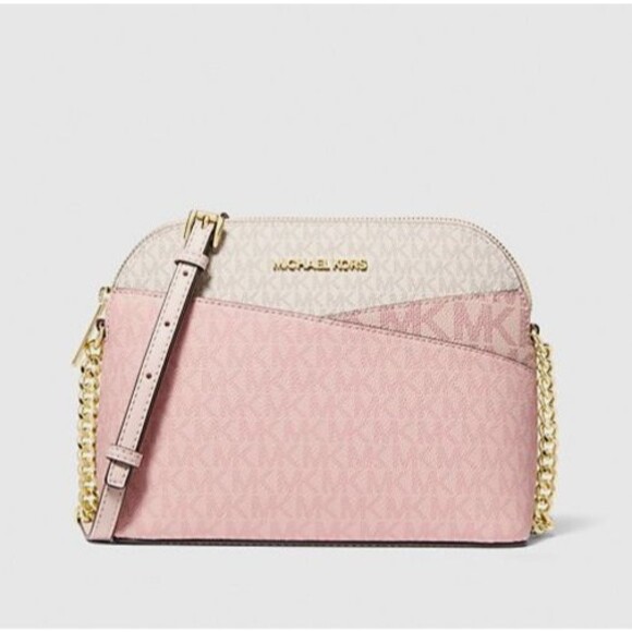 New Michael Kors Jet Set Travel Medium Dome Crossbody Powder Blush Multi - Picture 4 of 5